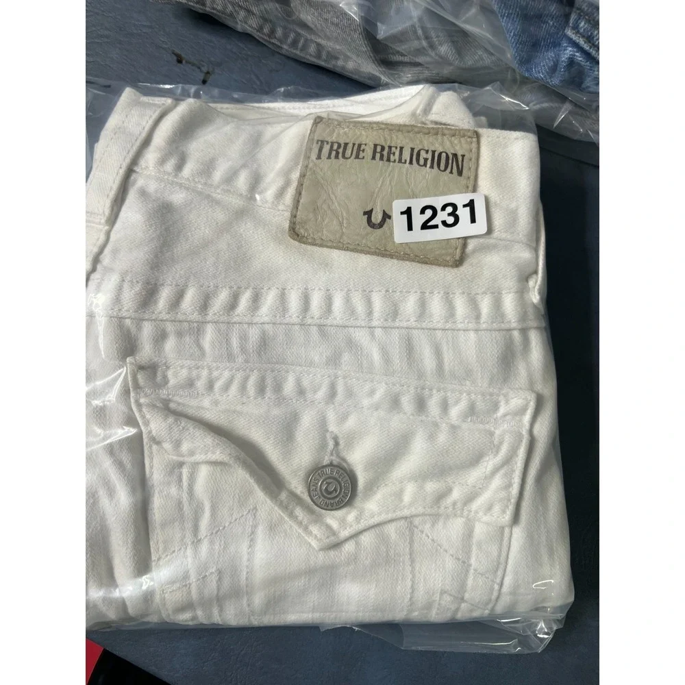 Vintage True Religion Jeans Mens 29 Ricky Relaxed Straight White Made in USA